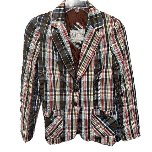 Vintage Plaid Utex Seersucker Blazer - Picture 1 of 4